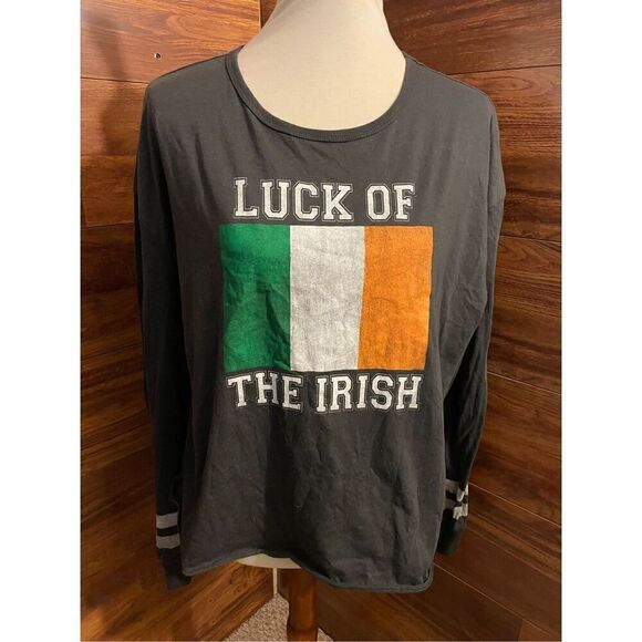 St. Patrick’s Day Way to Celebrate! Gary Long sleeve Shirt with Irish Flag Size - Picture 5 of 9